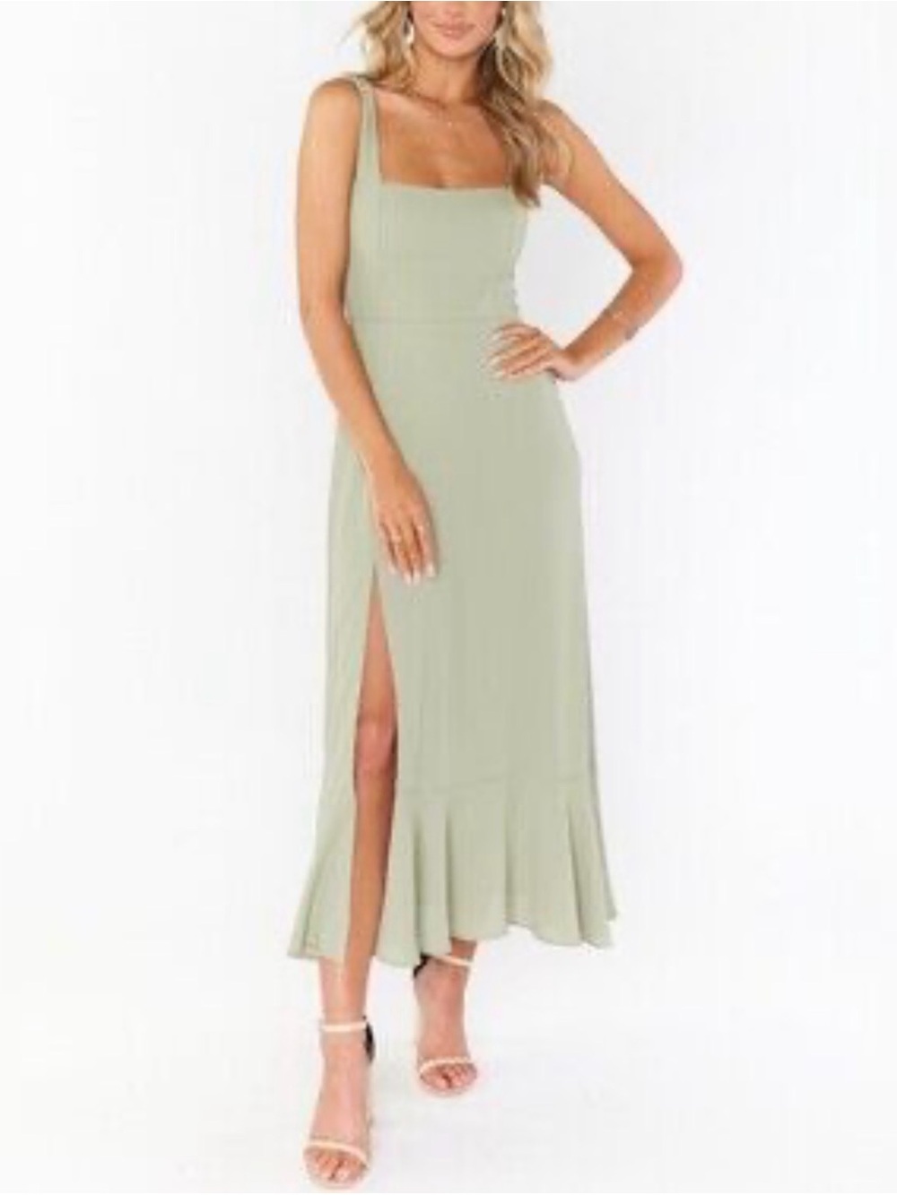 Show Me Your Mumu Claire Midi Dress Sage L